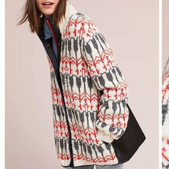 Anthropologie Intarsia Sweater Jacket - Picture 2 of 11